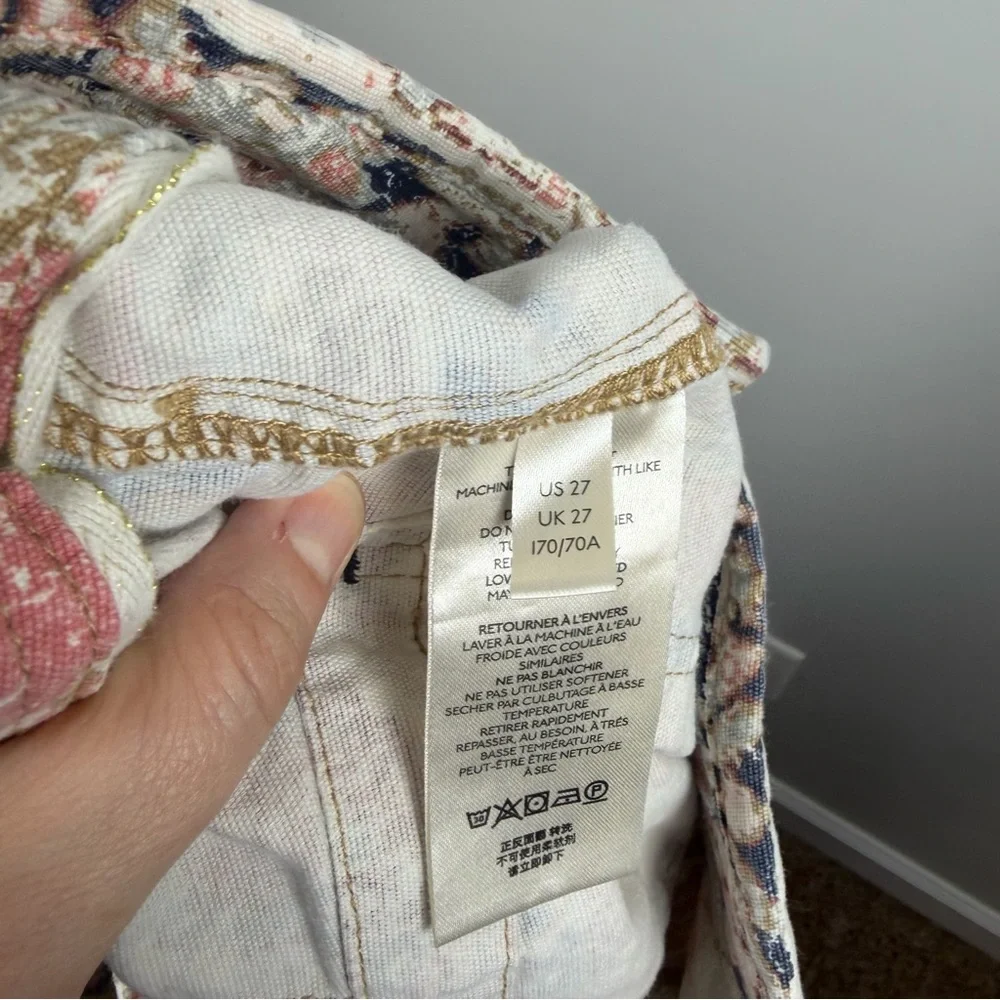 Anthropologie The Wanderer Utility Pant Button Fly Boho Size 27 Tapestry Aztec